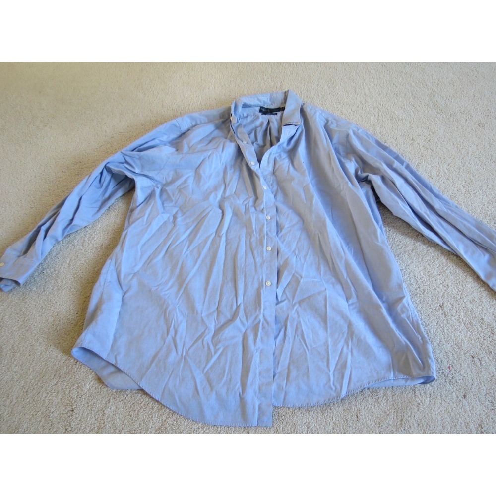 Ralph Lauren Mens Blue Long Sleeve Button Down Oxford Shirt Yarmouth 18-34/35 XL
